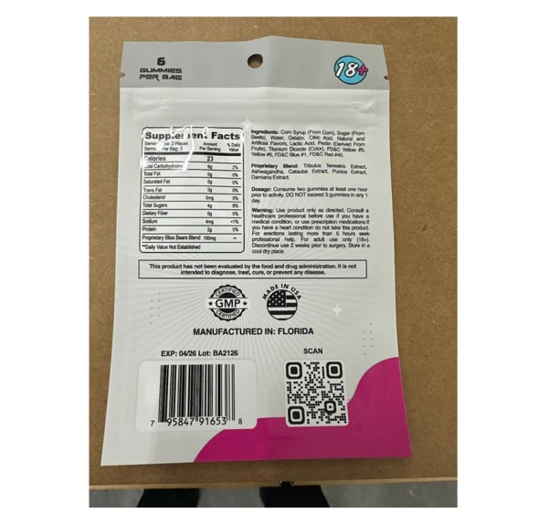 Boner Bear Female Gummies 3 Doses per Pack