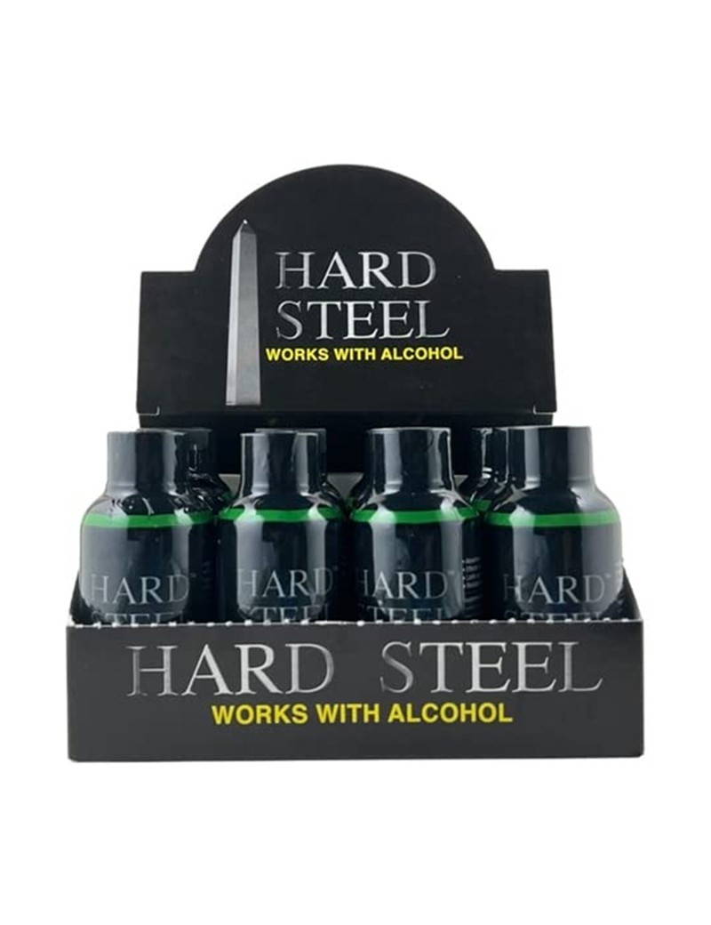 Hard Steel 2oz Liquid Shot Bottles (12 Pack)